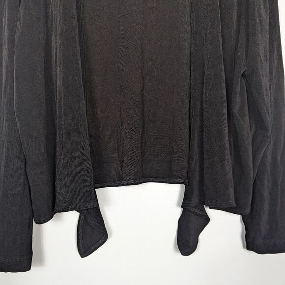 Chico's Travelers Black Tie Front Drapey Cardigan XL - Picture 2 of 6